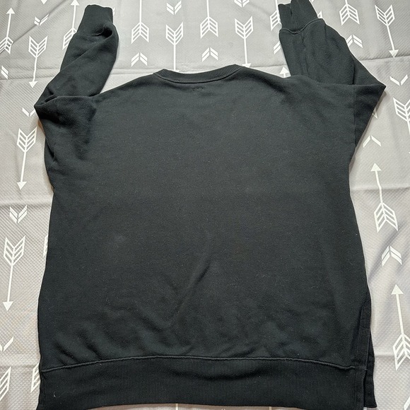 Aerie Oversized Men's Sweater Sz L Crew Neck Pull‎ On Long Sleeves Black - Picture 6 of 9